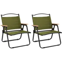 vidaXL Chaises de camping 2 pcs. Vert 54x43x59 cm Tissu Oxford