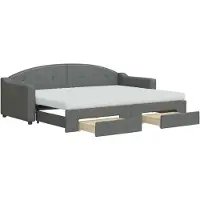 vidaXL Lit de jour extensible avec tiroirs gris foncé 80x200 cm Tissu