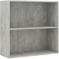 vidaXL Bibliothèque à 2 niveaux gris béton bois d'ingénierie