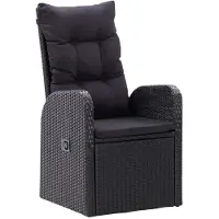 vidaXL Ensemble de jardin 7 pièces avec coussins Noir