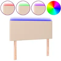 vidaXL Tête de lit LED cappuccino brun 80x5x78/88 cm similicuir
