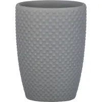 Wenko Gobelet à Dents Punto, Céramique, Ø 8 x 11 cm, Gris - 22958100