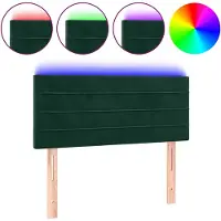 vidaXL LED Tête de lit vert foncé 90x5x78/88 cm velours