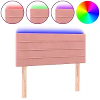 vidaXL LED Tête de lit rose 80x5x78/88 cm velours