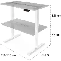 OneConcept Multidesk Comfort Bureau électrique hauteur & largeur réglable Blanc