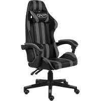 vidaXL Chaise de jeu en simili cuir noir et gris