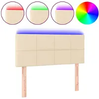 vidaXL Tête de lit LED Crème 90x5x78/88 cm Tissu