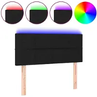 vidaXL LED Tête de lit noir 90x5x78/88 cm Tissu
