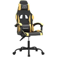 vidaXL Chaise de jeu noire et dorée en similicuir