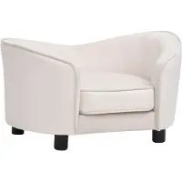 vidaXL Canapé pour chien Crème 69x49x40 cm Peluche et cuir synthétique