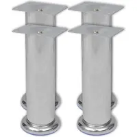 vidaXL 4 x pied de meuble pied de canapé pied de socle chromé rond 180 mm
