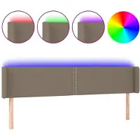 vidaXL Tête de lit LED Taupe 183x16x78/88 cm Tissu