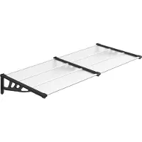 vidaXL Auvent de porte noir et transparent 199x90 cm Polycarbonate