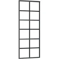 vidaXL Schiebetür 76x205 cm ESG -Glas und Aluminiumschwarz