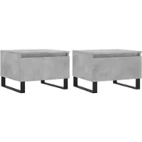vidaXL Tables basses 2 pcs. Gris béton 50x46x35 cm Bois composite