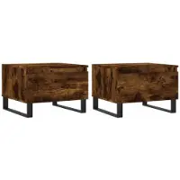 vidaXL Tables basses 2 pcs chêne fumé 50x46x35 cm bois d'ingénierie