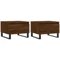 vidaXL Tables basses 2 pcs. Brun imitation chêne 50x46x35 cm bois composite