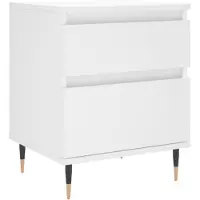 vidaXL Table de chevet Blanc 40x35x50 cm Bois d’ingénierie