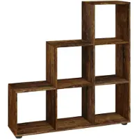 vidaXL Bibliothèque escalier Chêne fumé 107 cm Bois d'ingénierie