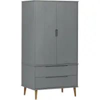 vidaXL Armoire MOLDE Gris 90x55x175 cm Pin massif