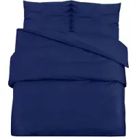 vidaXL Ensemble de literie bleu marine 135x200 cm Microfibre légère