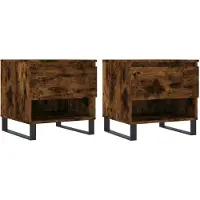 vidaXL Tables basses 2 pcs. Chêne fumé 50x46x50 cm Bois composite
