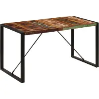 vidaXL Table de salle à manger 140x70x75 cm Vieux bois massif