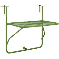vidaXL Table de balcon verte 60 x 40 cm en acier
