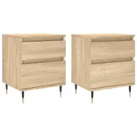 vidaXL Tables de chevet 2 pcs ch¿ºne sonoma 40x35x50 cm bois ing¿¿nierie