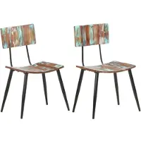 vidaXL Chaises de salle à manger 2 pcs. Vieux bois massif