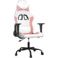 vidaXL Chaise de jeu blanc et rose similicuir
