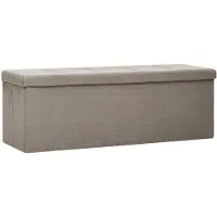 vidaXL Banc de rangement pliable Taupe Faux lin
