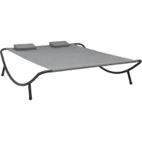 vidaXL Bain de soleil tissu anthracite