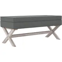 vidaXL Tabouret de rangement Gris foncé 110x45x49 cm Tissu
