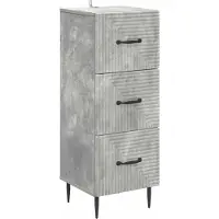vidaXL Armoire à tiroirs Gris béton 33 x 34,5 x 89,5 cm