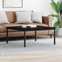 vidaXL Table basse noire imitation chêne 100 x 100 x 45 cm Bois composite