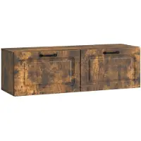 vidaXL Meuble TV mural en chêne fumé 98 x 31 x 30 cm