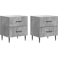 vidaXL Cabinet de chevet 2 pcs Gris béton 43 x 34,5 x 47,5 cm