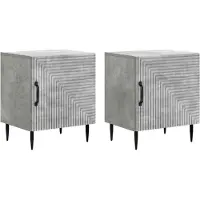 vidaXL Cabinet de chevet 2 pcs Gris béton 43 x 34,5 x 50 cm