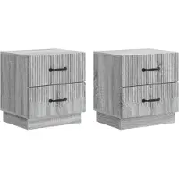 vidaXL Cabinet de chevet 2 pcs Sonoma gris 43 x 34,5 x 44,5 cm