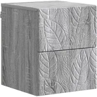 vidaXL Cabinet de chevet mural Sonoma gris 34,5 x 33 x 40 cm