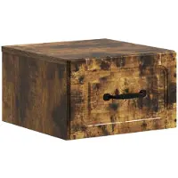 vidaXL Cabinet de chevet mural Chêne fumé 34,5 x 33 x 20 cm