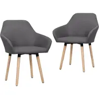 vidaXL Chaises à manger lot de 2 gris foncé tissu