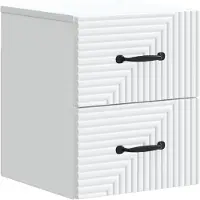 vidaXL Cabinet de chevet mural avec tiroir Blanc 34,5 x 33 x 40 cm