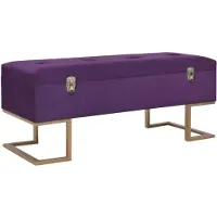 vidaXL Banc avec compartiment de rangement 105 cm Violet Velours