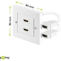 Goobay Plaque murale HDMI - 2x HDMI -