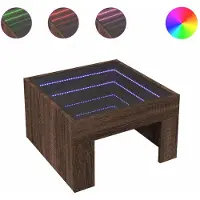 vidaXL Table basse avec Infinity-LED brun imitation chêne 50x50x30 cm