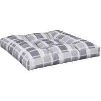 vidaXL Coussin de palette motif à carreaux gris 70x70x12 cm tissu