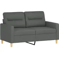 vidaXL Ensemble de canapés 2 pièces avec coussins Tissu gris foncé