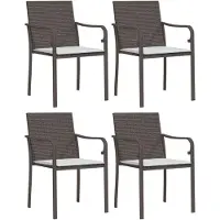 vidaXL Ensemble de jardin 5 pièces avec coussins Poly rotin et acier